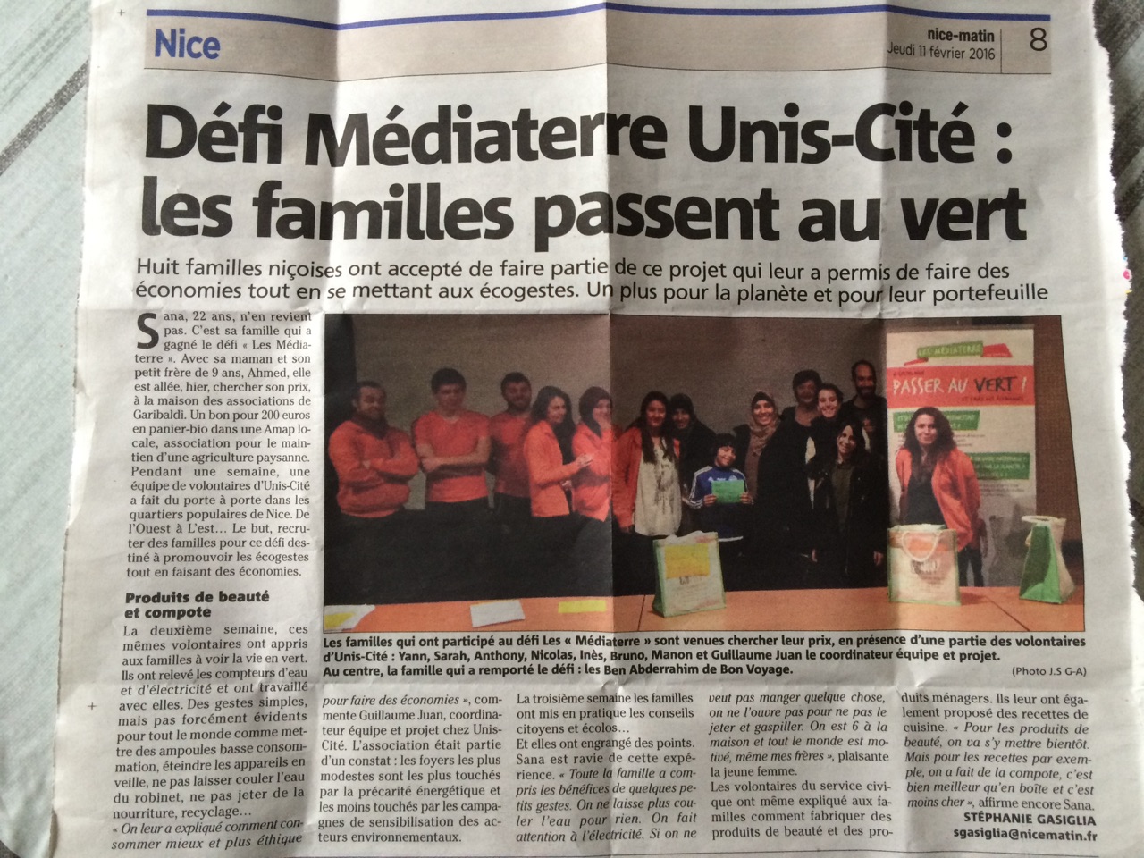 Défi Médiaterre à Unis Cité : les familles passent au vert!