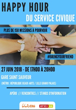 Happy Hours du Service Civique – mercredi 27 juin – Gare Saint Sauveur