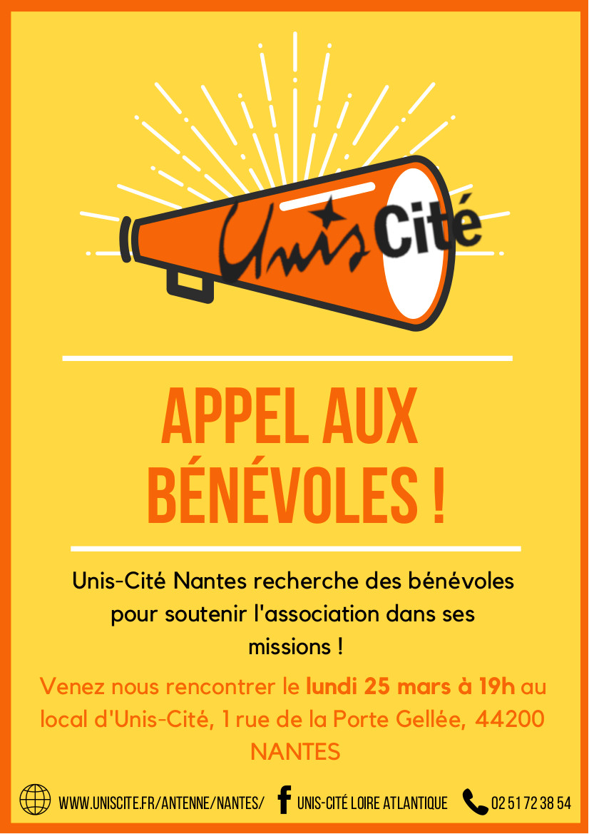 Unis-Cité Nantes recherche des bénévoles !