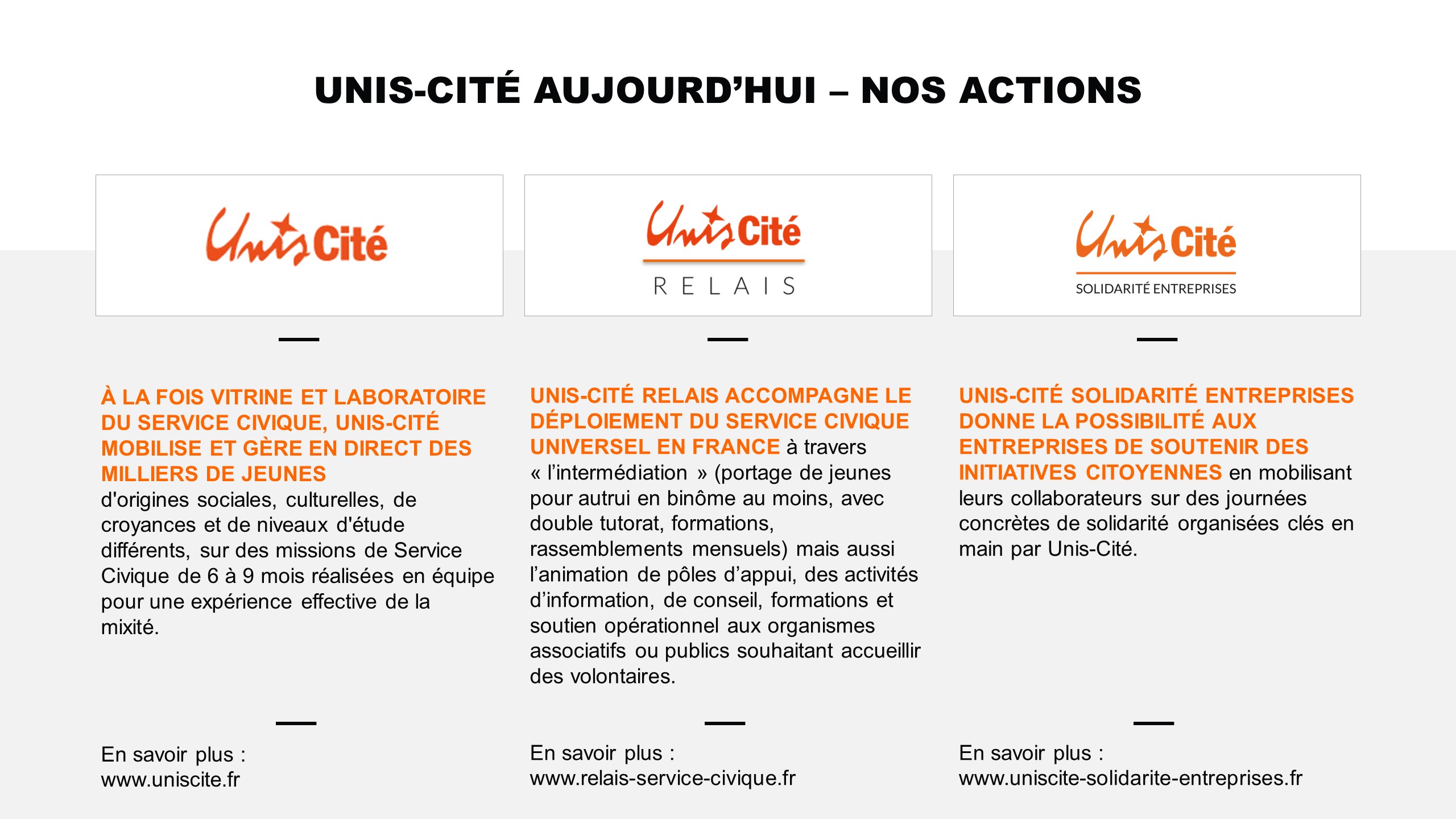 Nos métiers à Unis-Cité - Unis-Cité