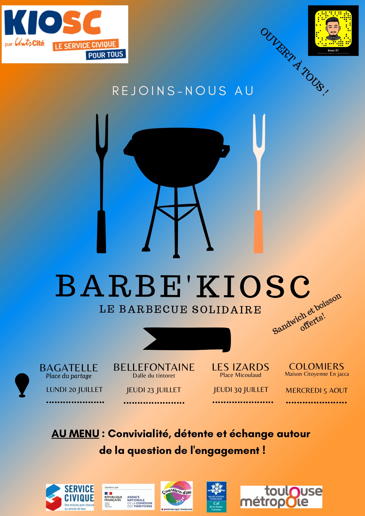 Soutien exceptionnel des pouvoirs publics pour les actions estivales des KIOSC !