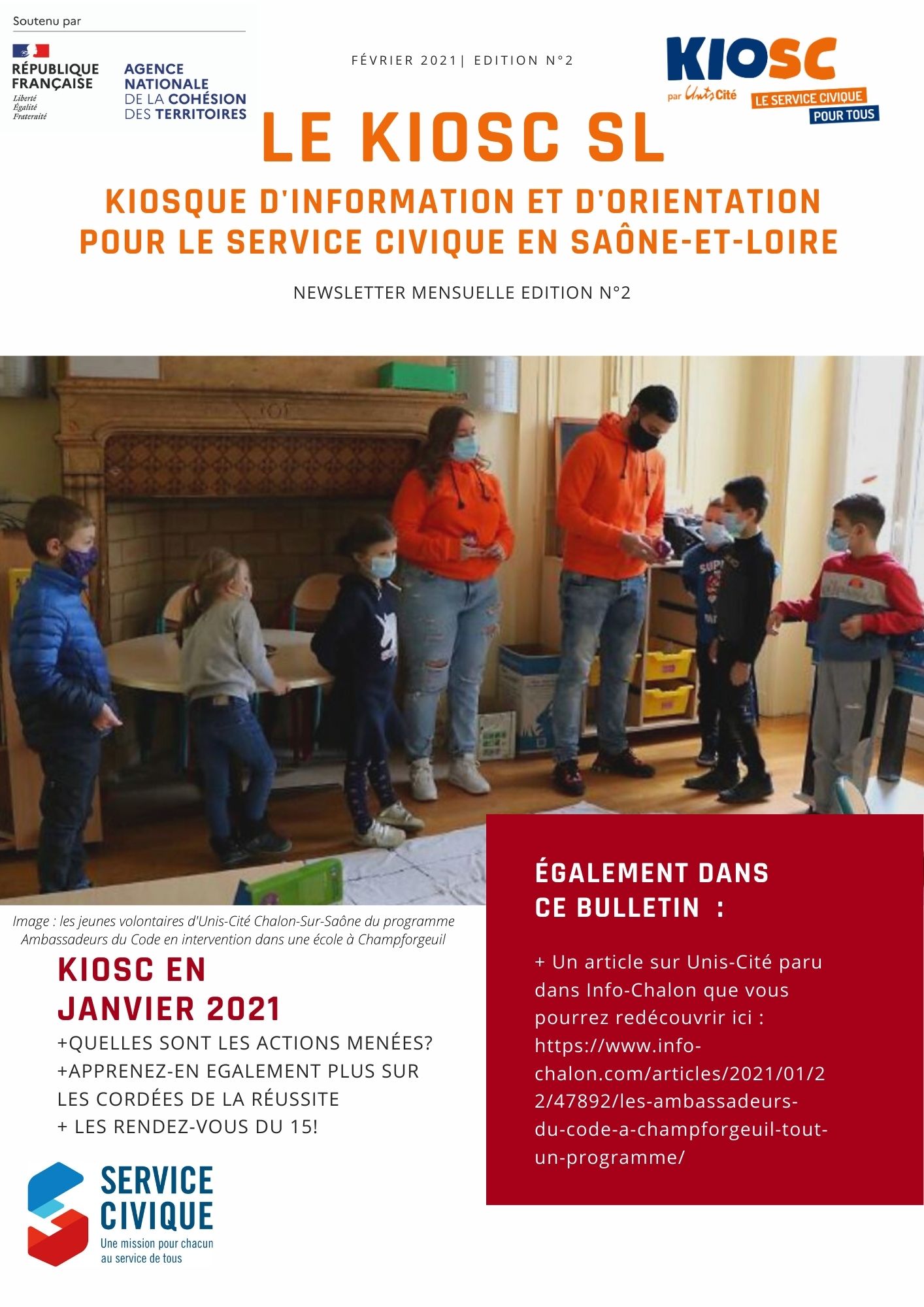 Newsletter KIOSC 71 de Février 2021 sur les actualités de Janvier 2021